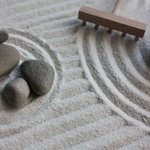 Sand Mock Up Stones Zen Japan Garden